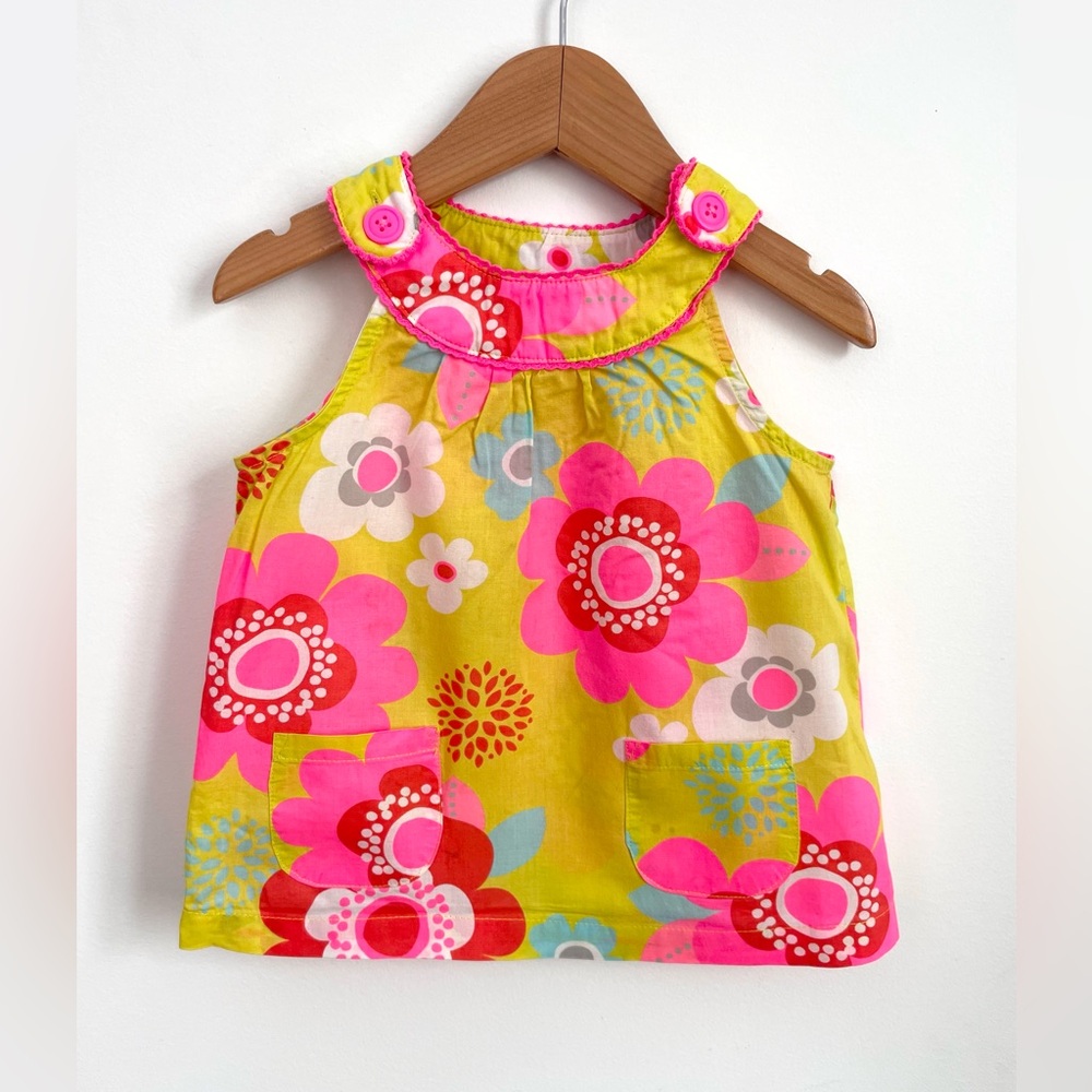 10/$30💥Pockets! Neon Floral Baby Girl Summer Sundress, Lightweight & Woven
